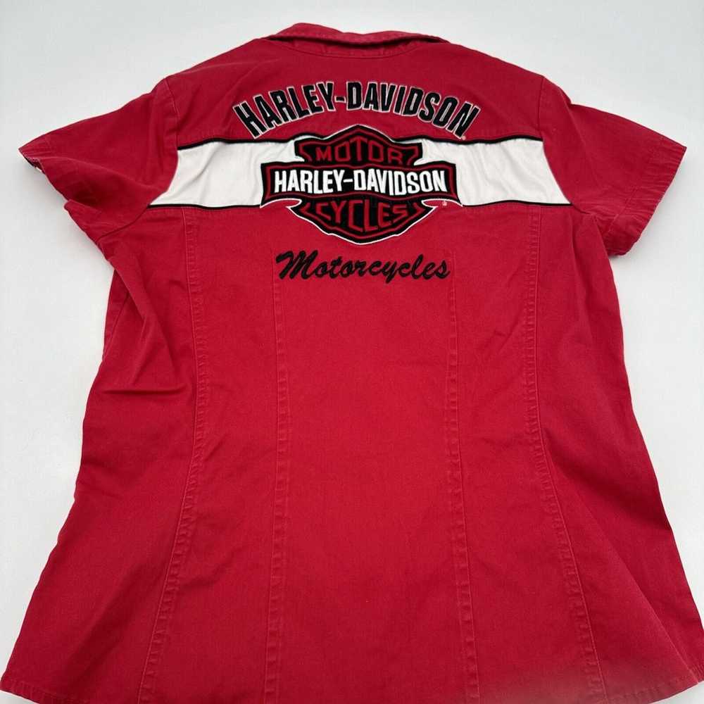 Vtg Harley Davidson Motorcycles Full Zip Garage S… - image 9