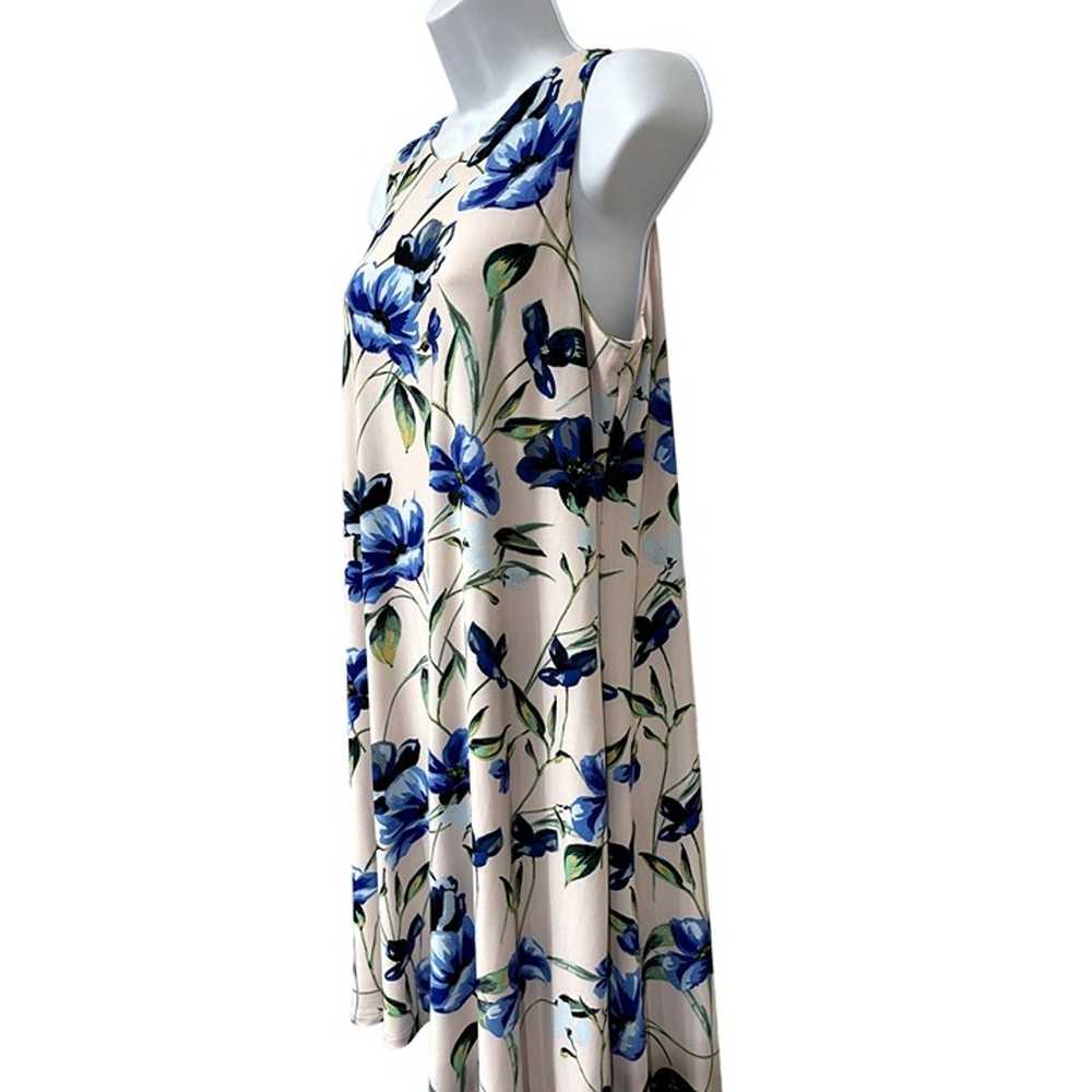 LRL Ralph Lauren Sleeveless Pale Pink Blue Floral… - image 2