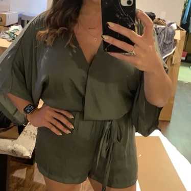 Ain’t It Grand Olive Green Romper - image 1