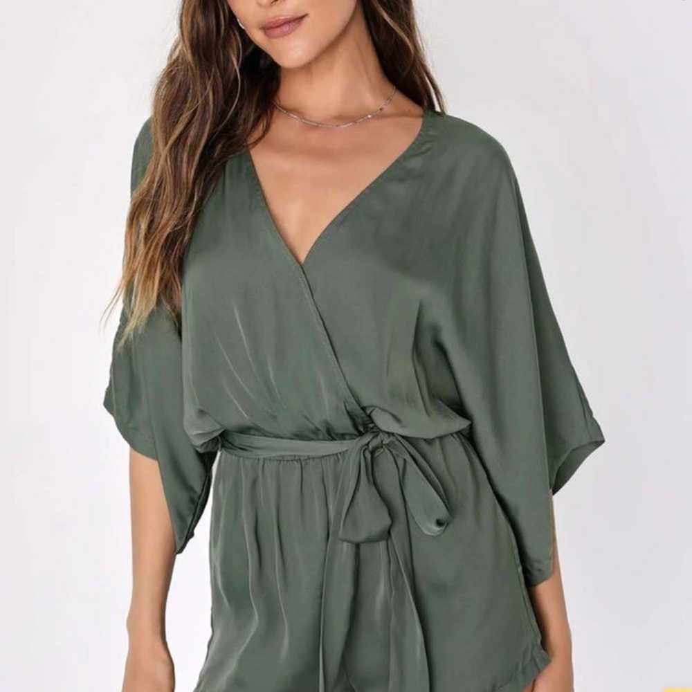 Ain’t It Grand Olive Green Romper - image 2