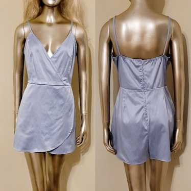 PERIWINKLE BLUE FAUX WRAP STRAPPY ROMPER SIZE LAR… - image 1