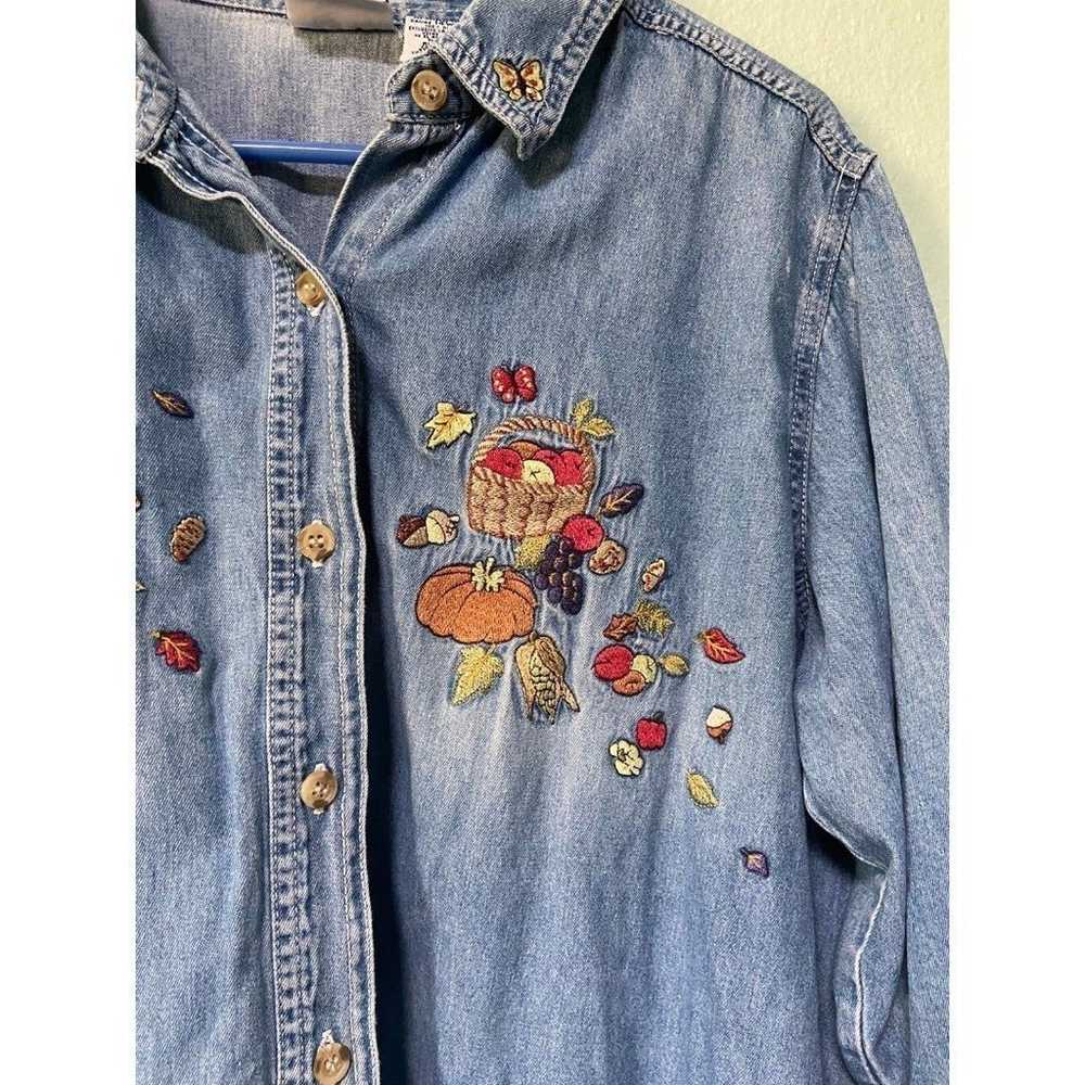 Vintage Women's Bobbie Brooks Fall Embroidered De… - image 3