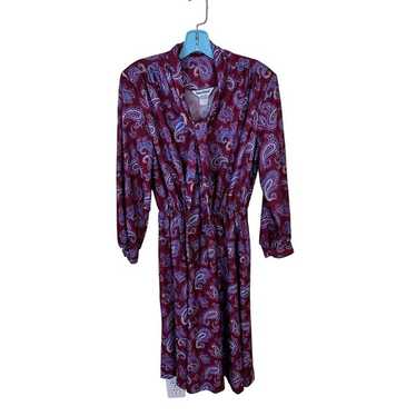 Anthony Richards Womens Paisley Midi Dress Long S… - image 1