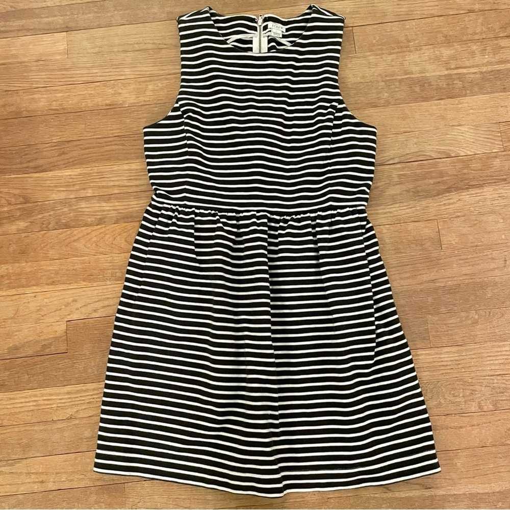 J. Crew black and white sleeveless pleaded mini d… - image 1