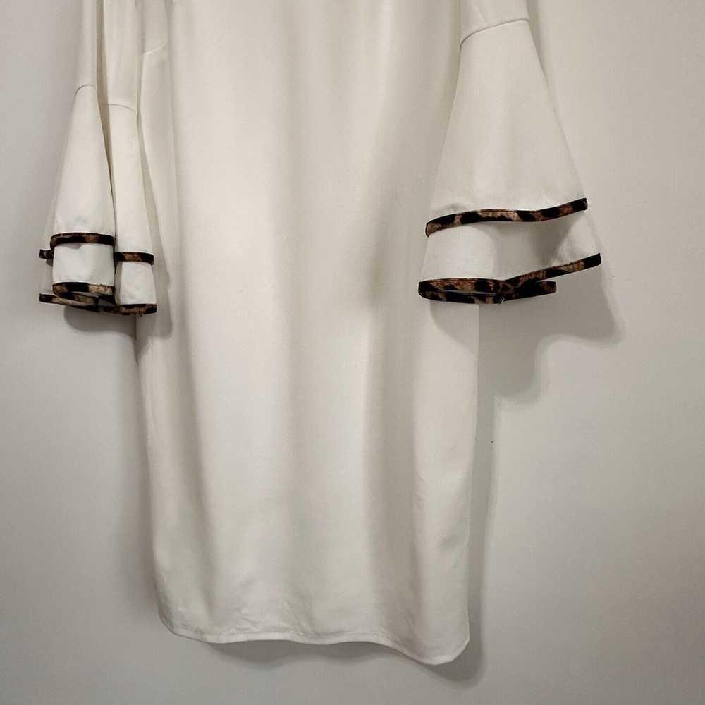 est 1946 Dress 14 White V Neck Bell Sleeve Lined … - image 2