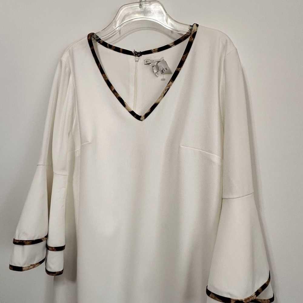 est 1946 Dress 14 White V Neck Bell Sleeve Lined … - image 3