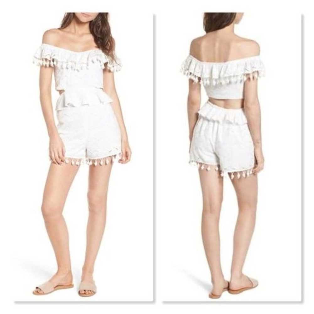 MOON RIVER | Back Cut-Out Eyelet Ruffle Romper - … - image 1