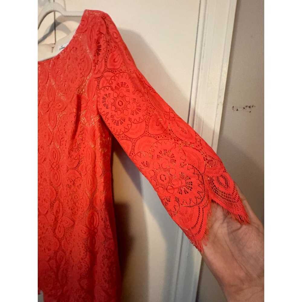 JESSICA H Coral Illusion Lace 3/4 Sleeve Scallope… - image 5