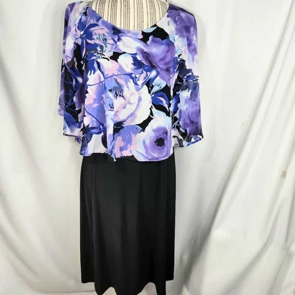 Connected Apparel Black & Purple Floral & Solid 2… - image 1