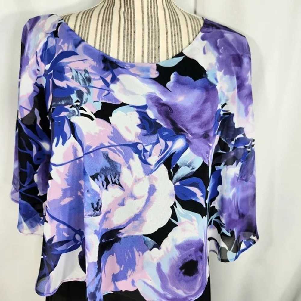 Connected Apparel Black & Purple Floral & Solid 2… - image 2