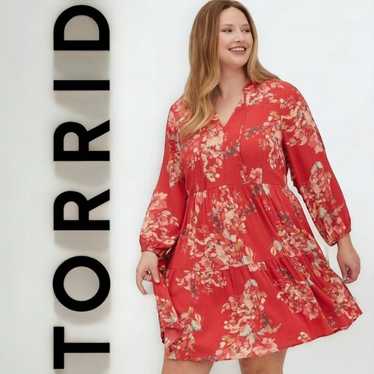 TORRID Voluminous Dress - Crinkle Gauze Floral Red