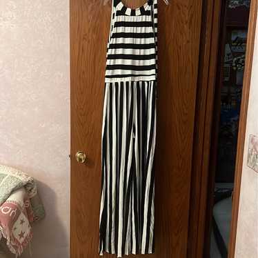 Jumpsuit black and white Halter style