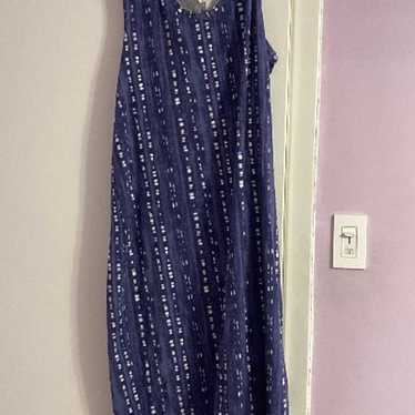 Maxi Blue Tie Dye Tank Dress