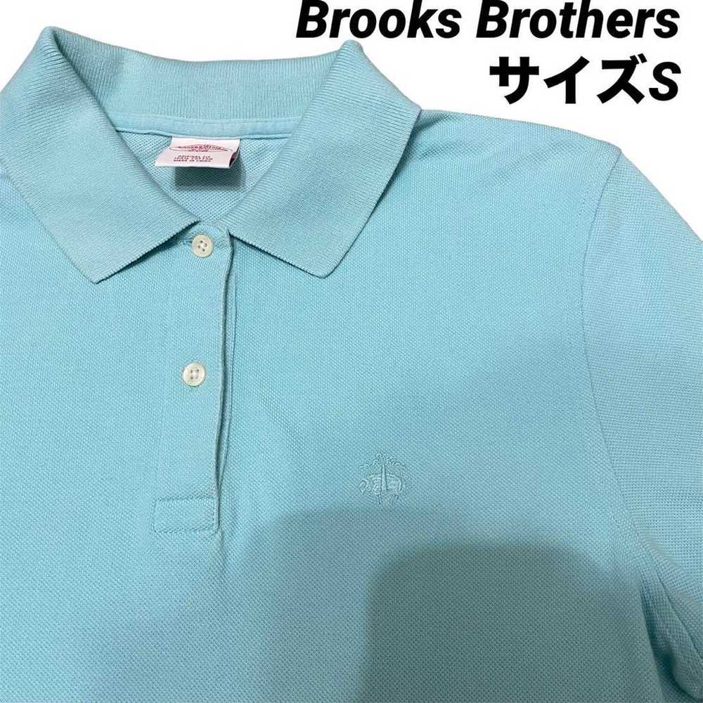 Brooks Brothers light blue short-sleeve women's v… - image 1