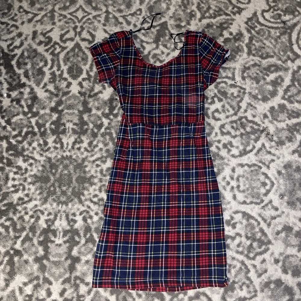 Punk Plaid Body Con Dress - image 1