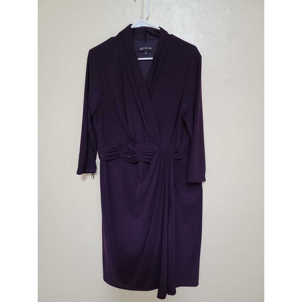 JONES NEW YORK VESTIDO COLOR MORADO SIZE 16 95% P… - image 1