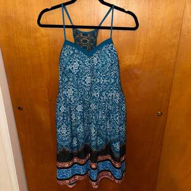 Xhilaration Teal Floral Dress XL