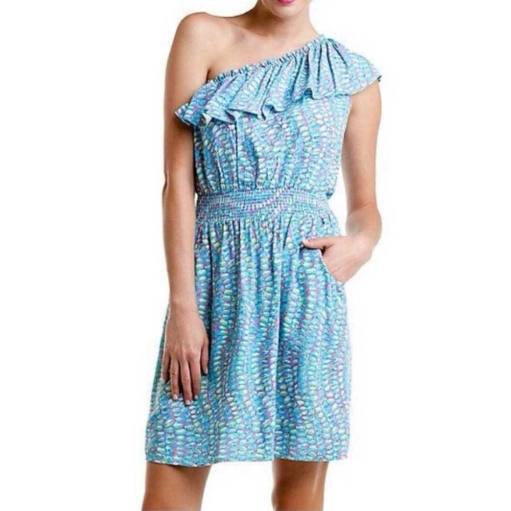 Lilly Pulitzer Jessy One Shoulder Dress - Clam Ja… - image 1