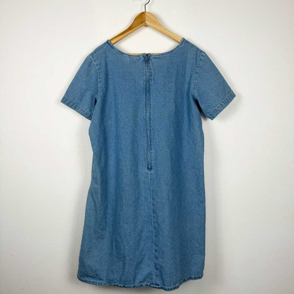 VTG 90s Coastal Jeweled Shell Denim Dress - image 5