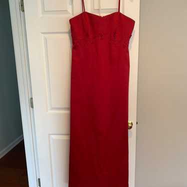 davids bridal red formal dress