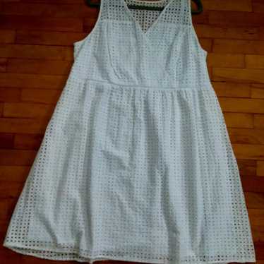 Lane Bryant White Cotton Eyelet Dress