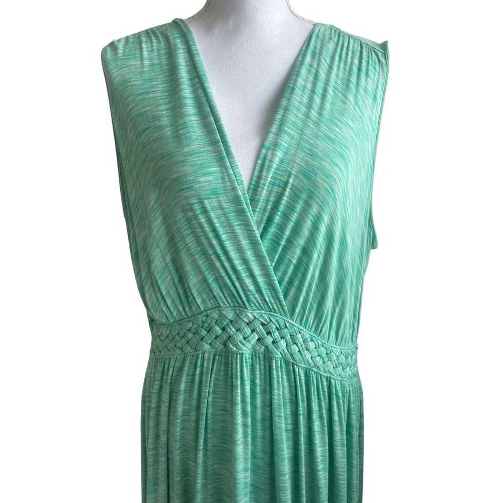 Spence Women Maxi Dress 2X Green Wrap V Neck Spac… - image 4