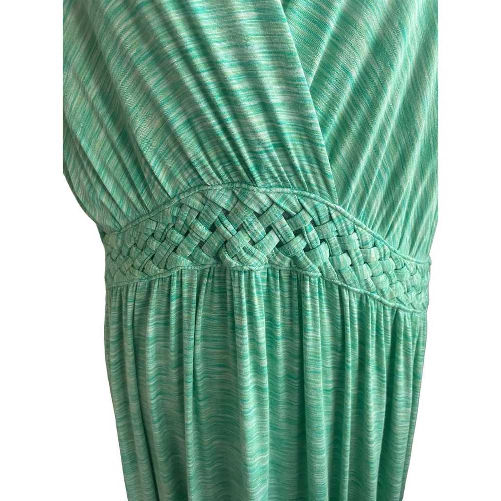 Spence Women Maxi Dress 2X Green Wrap V Neck Spac… - image 5