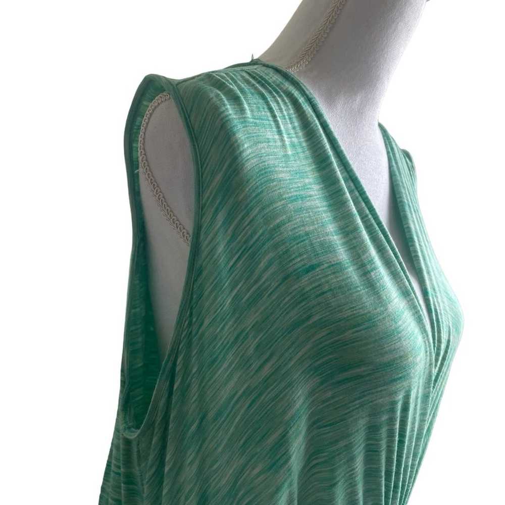 Spence Women Maxi Dress 2X Green Wrap V Neck Spac… - image 9