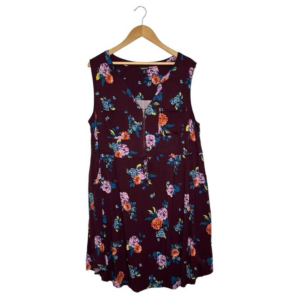 Torrid Shirt Dress Womens 2 Floral Mini Challis Z… - image 2