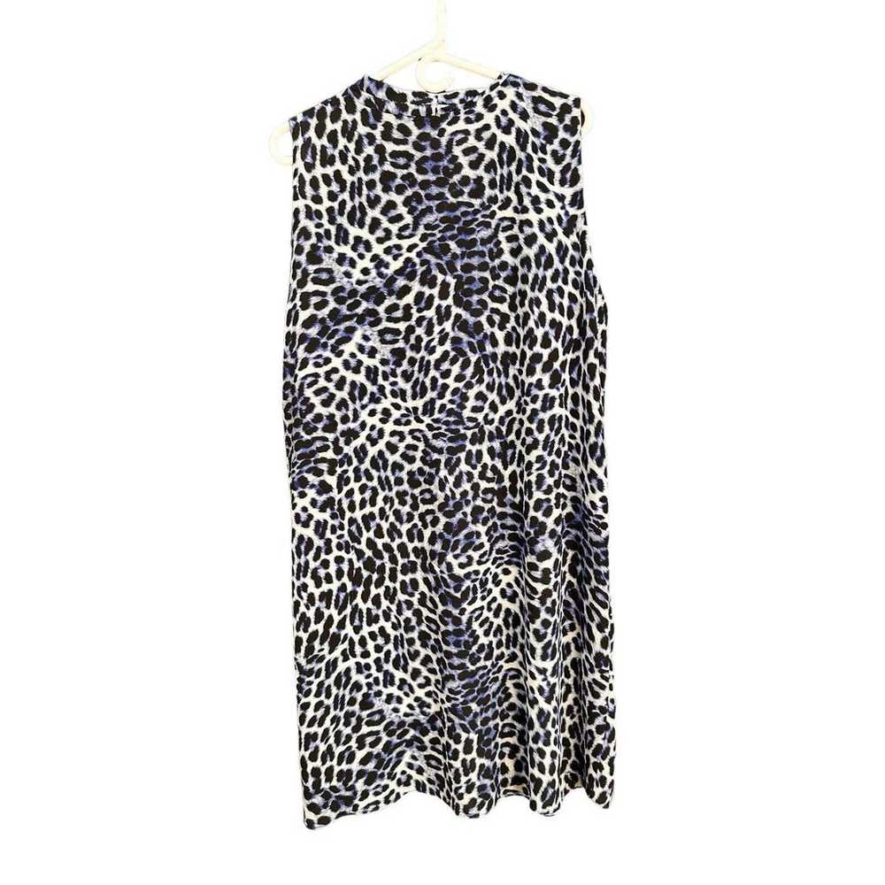 Vince Camuto Blue Leopard Print Sleeveless Fit Fl… - image 2