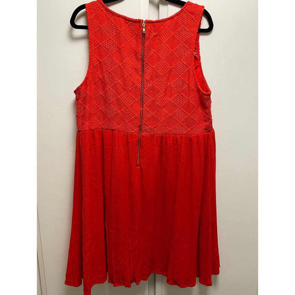 Torrid Gauze Crinkle Crochet Tie High Neck Tank D… - image 3