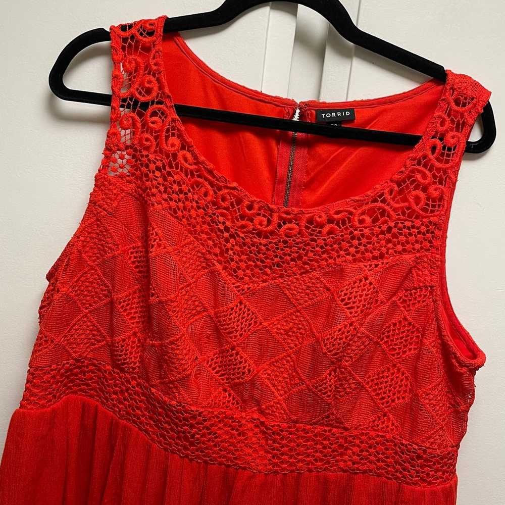 Torrid Gauze Crinkle Crochet Tie High Neck Tank D… - image 4