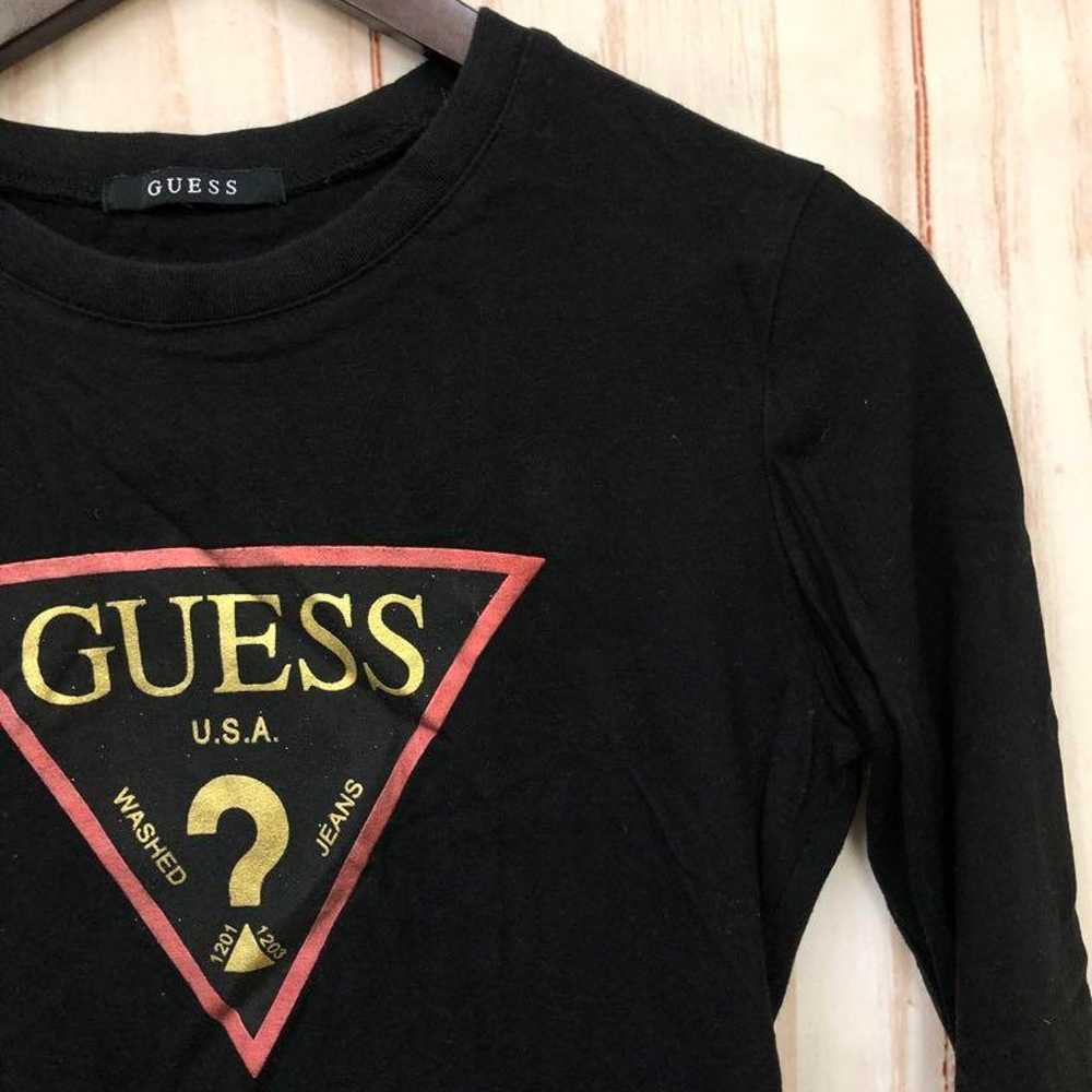 GUESS brand T-shirt Long T Brand Street style Wom… - image 3