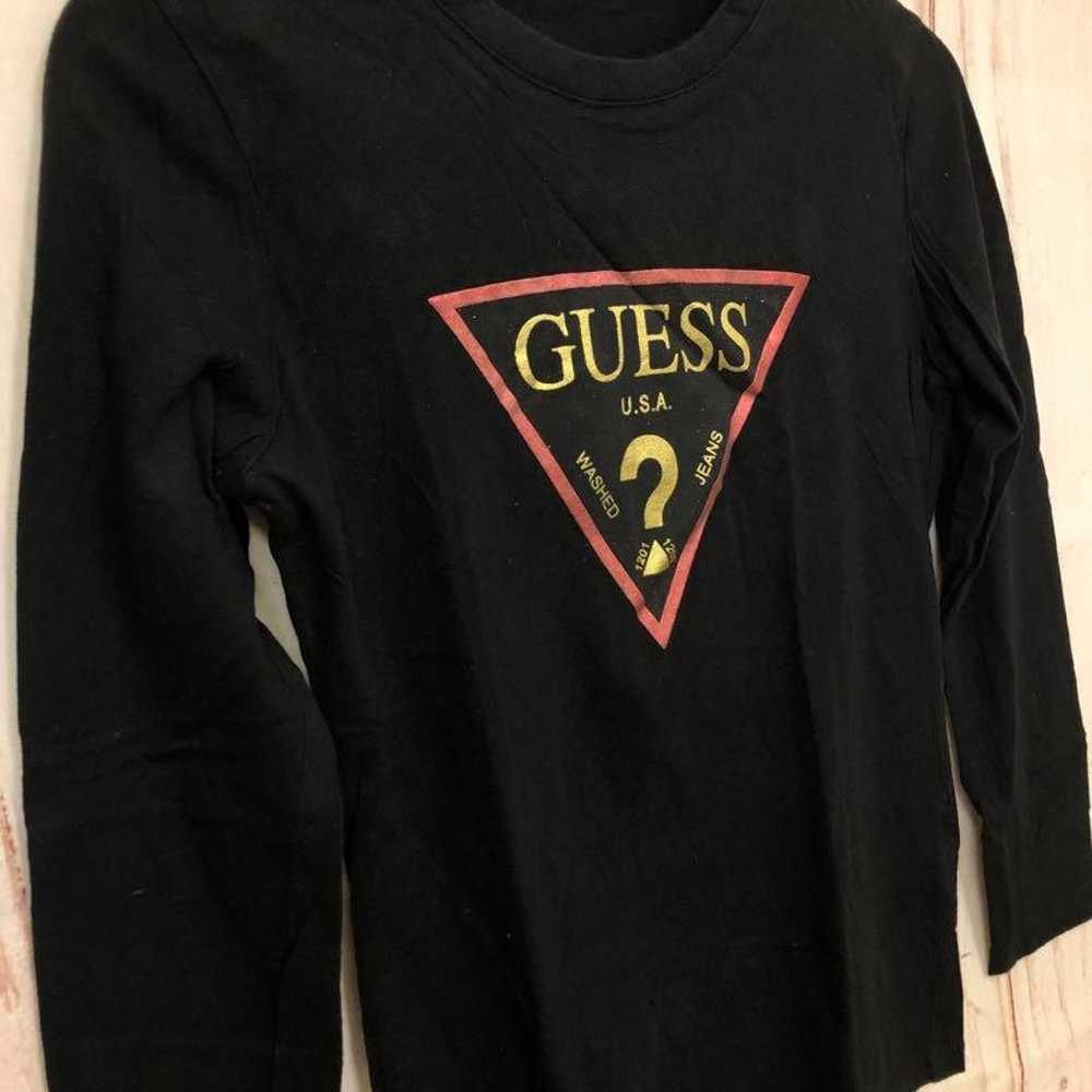 GUESS brand T-shirt Long T Brand Street style Wom… - image 5