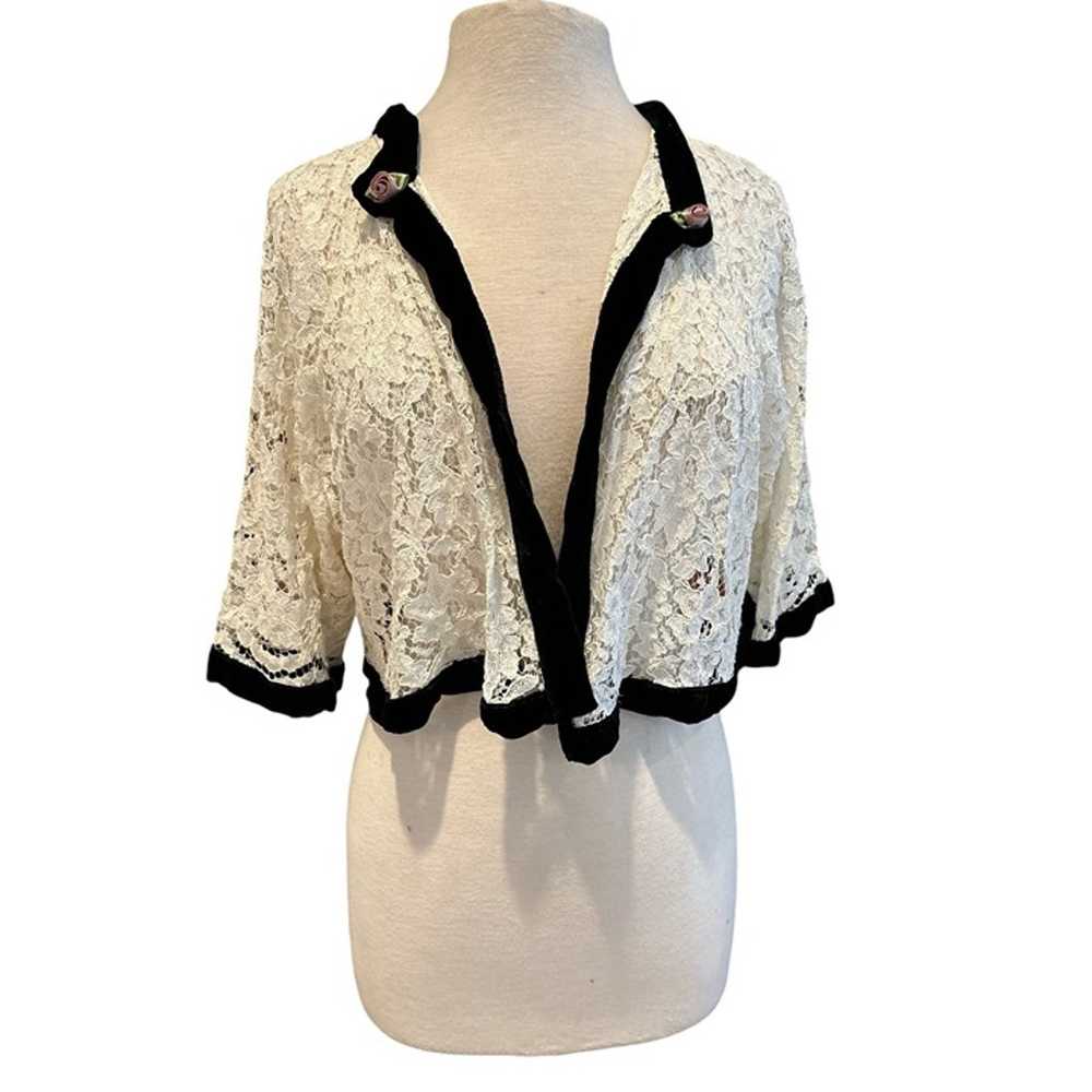 Vintage Marrika Nakk Lace Bolero Shrug Jacket Bla… - image 1