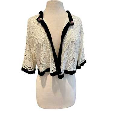 Vintage Marrika Nakk Lace Bolero Shrug Jacket Bla… - image 1