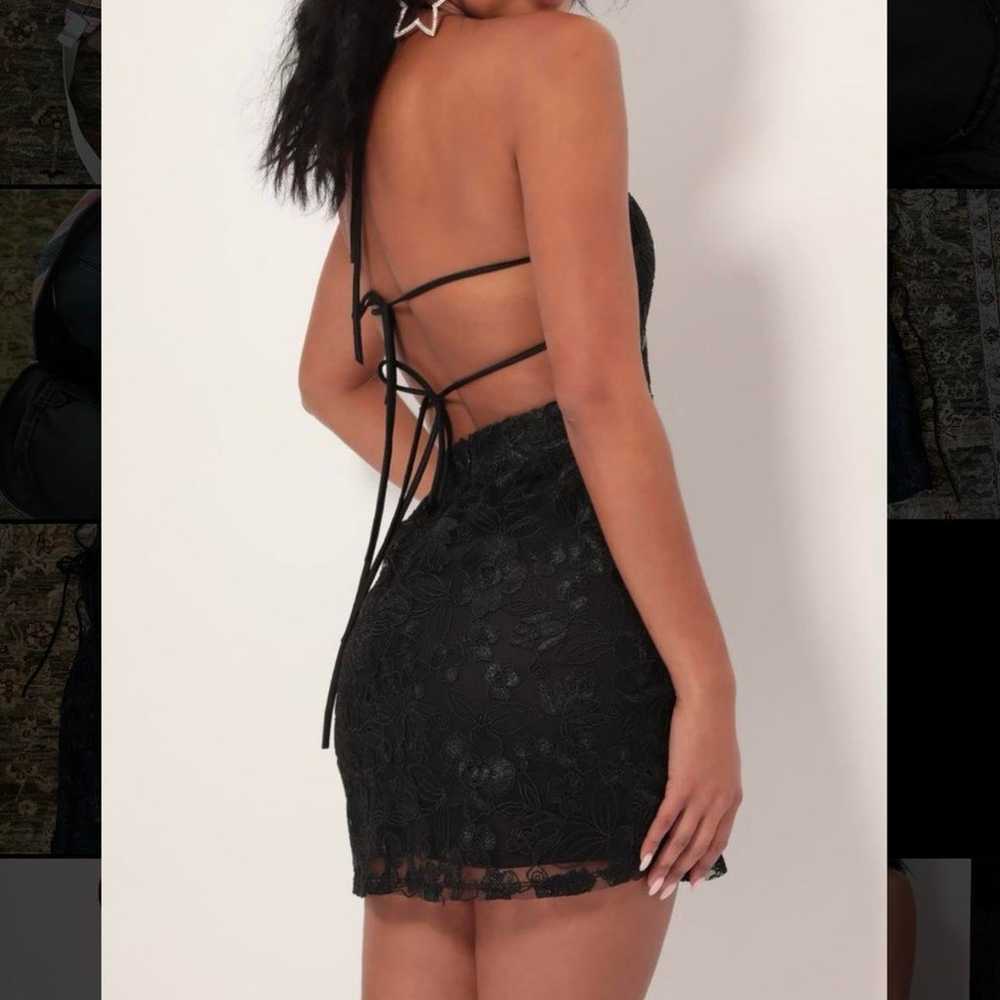 black Lucy in sky tie back dress - image 1