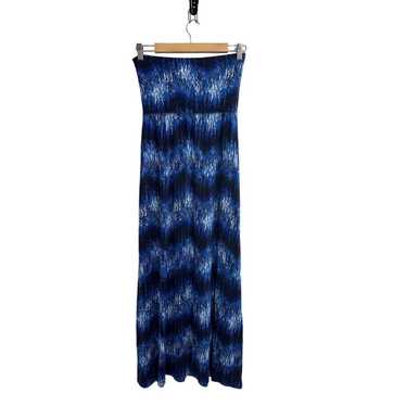 Cynthia Rowley Blue/White/Black Tube Maxi Sun Dre… - image 1