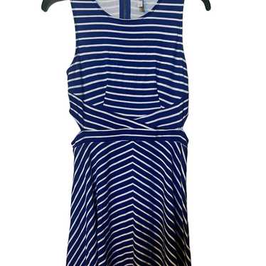 Blue and white striped dress with side cut outs - image 1