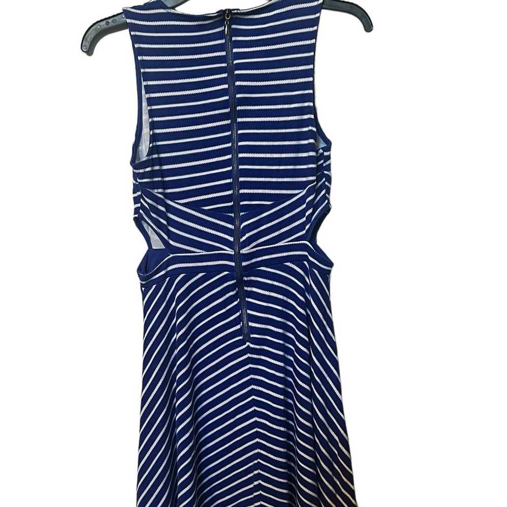 Blue and white striped dress with side cut outs - image 4