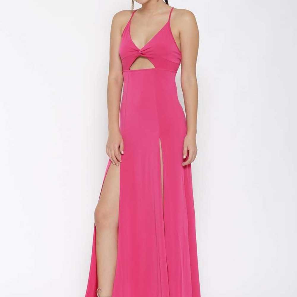 Pink Slit Slip Maxi Dress - image 6