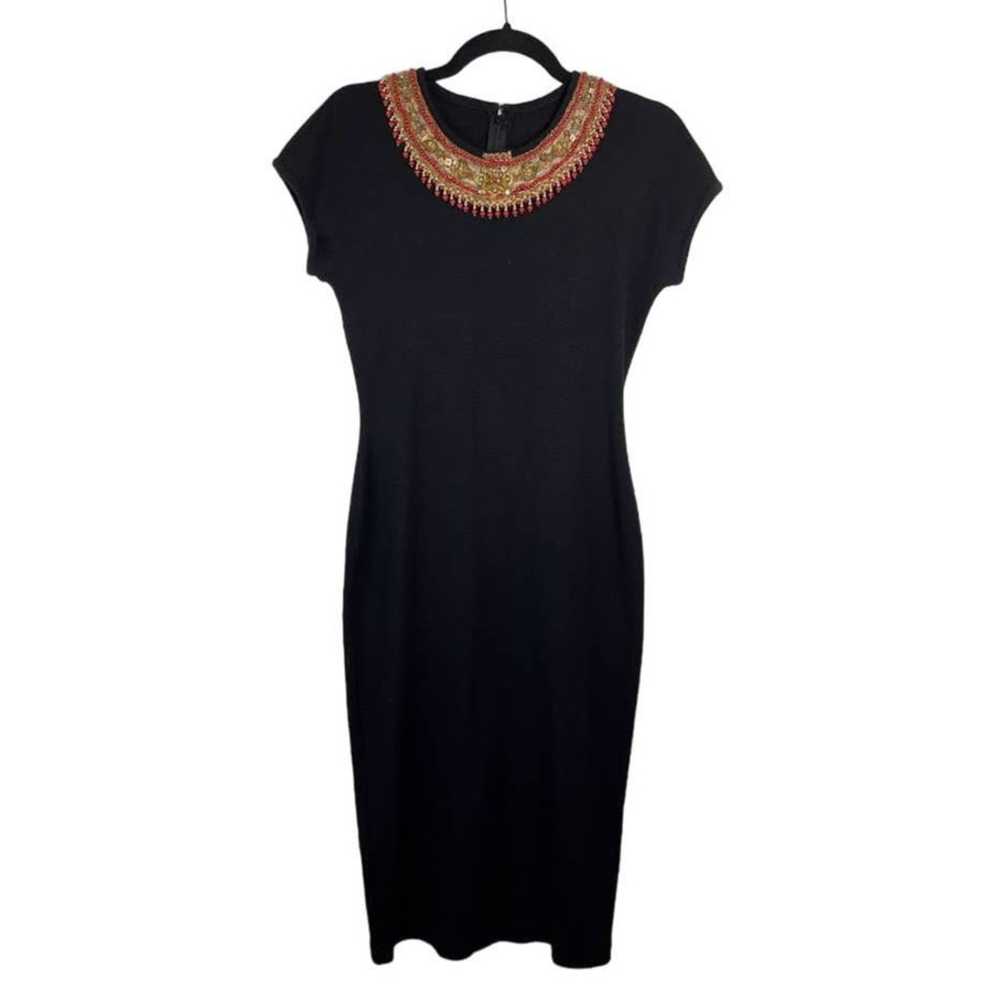 Vintage Theomiles Sheath Dress Womens Small Midi … - image 1