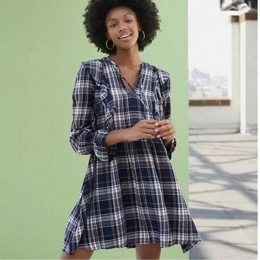 LOFT Plaid Swing Dress - image 1