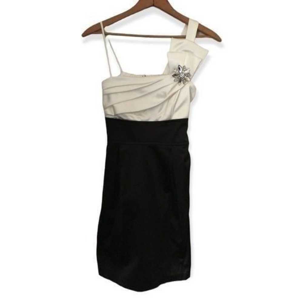 Y2K Vtg Teez Me Dress Mini Black White Cocktail R… - image 10