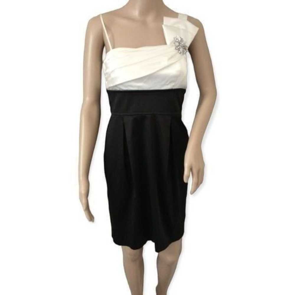 Y2K Vtg Teez Me Dress Mini Black White Cocktail R… - image 7