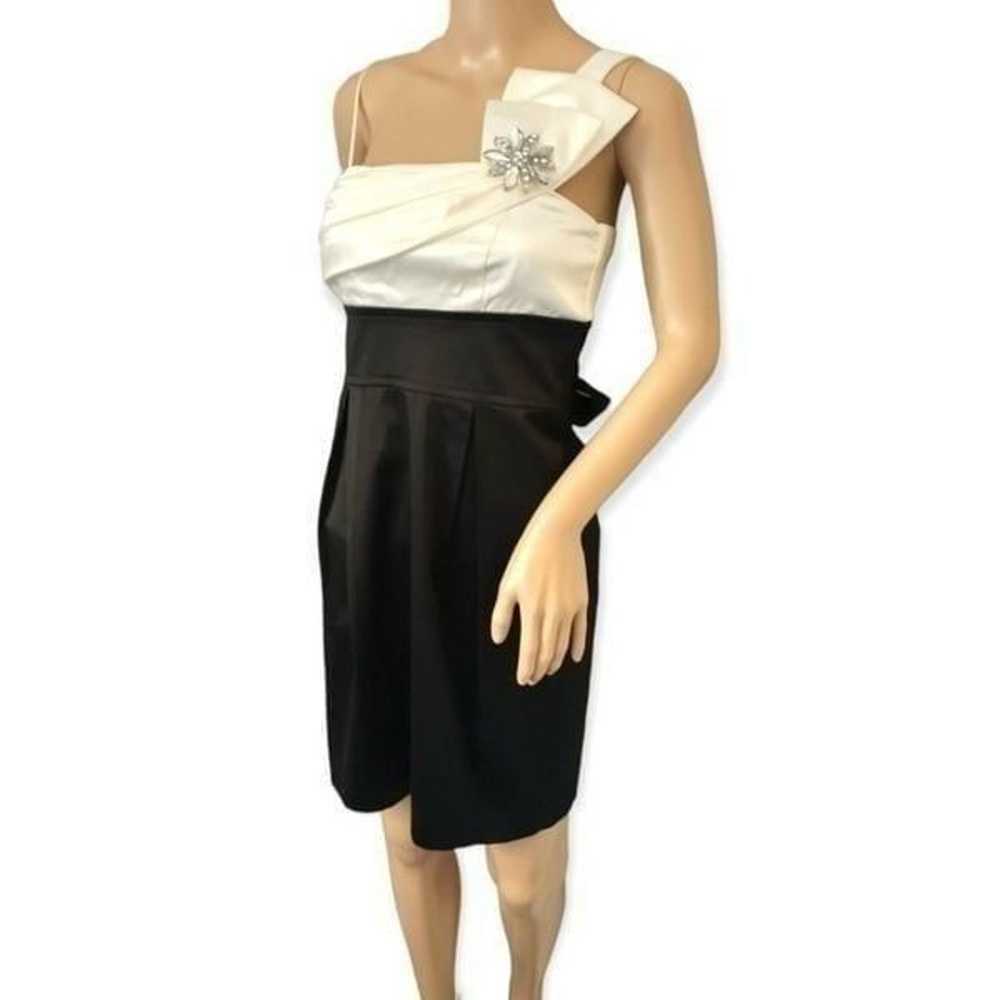 Y2K Vtg Teez Me Dress Mini Black White Cocktail R… - image 8