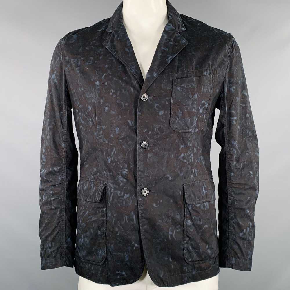 Engineered Garments Black Blue Marbled Cotton Cho… - image 1