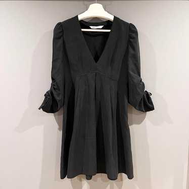 ZARA Flare Puff Sleeve Black Mini Dress A-Line