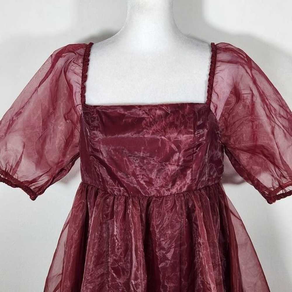 TCEC Oxblood Burgundy Mini Organza Baby Doll Dres… - image 3