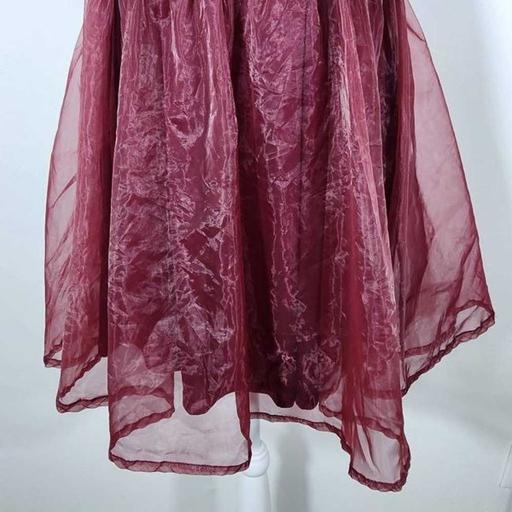 TCEC Oxblood Burgundy Mini Organza Baby Doll Dres… - image 4